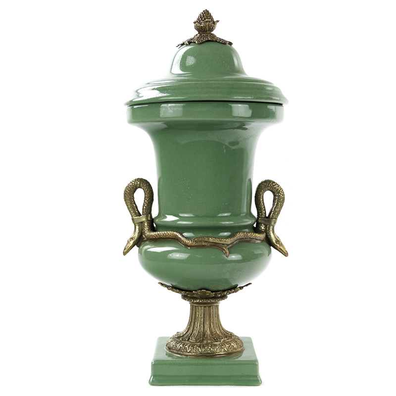 Ваза Selenia Green Vase Bronze Serpents Зеленый смок Бронза Ваза Selenia Green Vase Bronze Serpents Зеленый смок Бронза в Барнауле | Loft Concept
