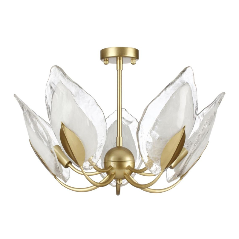Люстра Ice Leaf на 5 ламп Белый Золотой Люстра Ice Leaf на 5 ламп Белый Золотой в Барнауле | Loft Concept