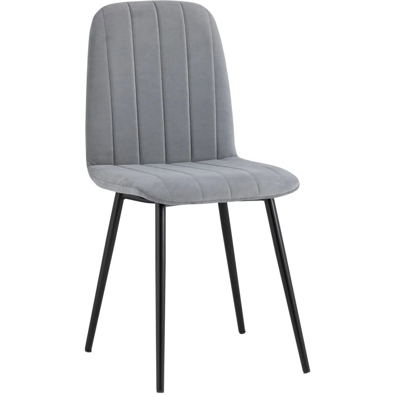 Стул Easy Chair Велюр Серый цвет Серый Черный в Барнауле | Loft Concept 