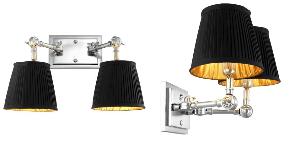 Бра Wall Lamp Wentworth Double Nickel+Black Бра Wall Lamp Wentworth Double Nickel+Black - Loft-Concept в Барнауле