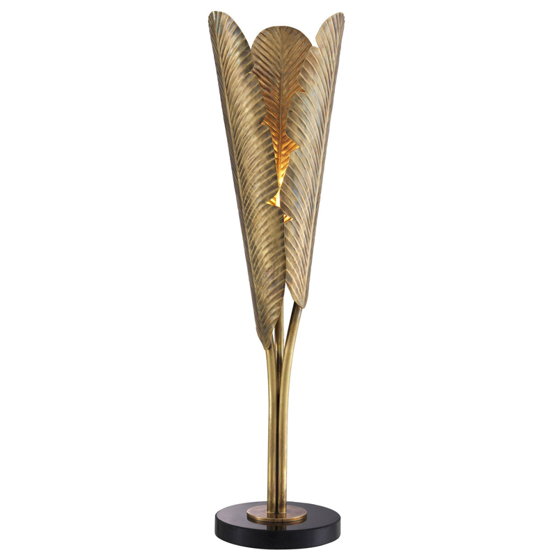 Настольная лампа Eichholtz Table Lamp Plantain Винтажная латунь Черный Настольная лампа Eichholtz Table Lamp Plantain Винтажная латунь Черный в Барнауле | Loft Concept