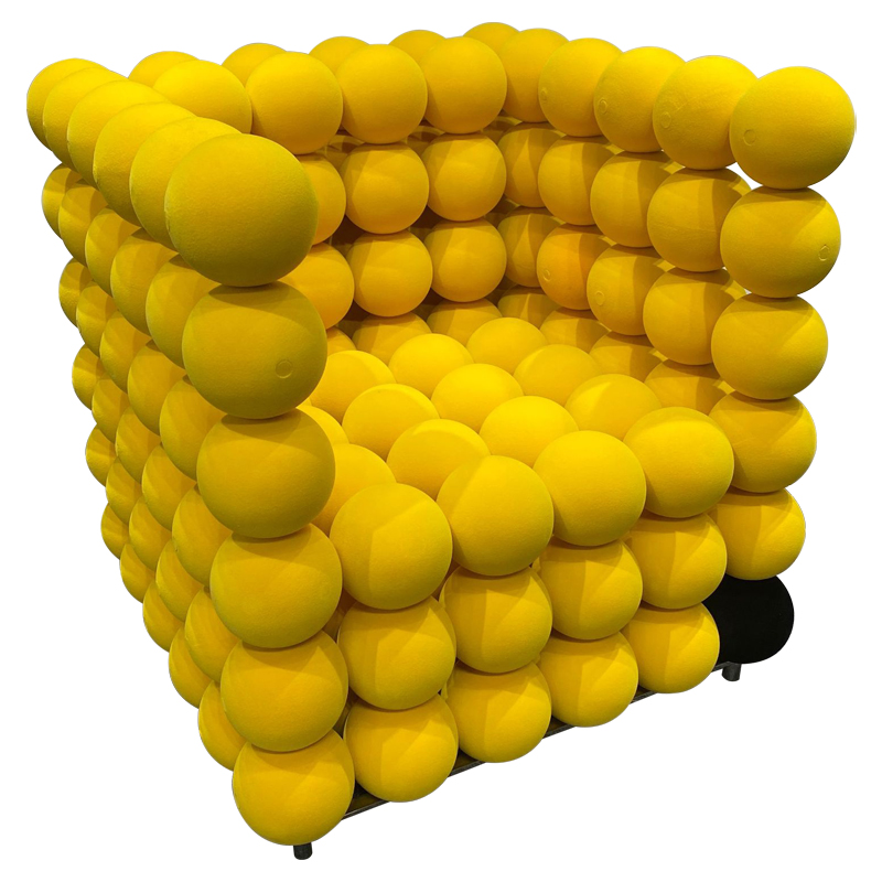 Дизайнерское Кресло Yellow Balls Armchair Желтый Черный Хром Дизайнерское Кресло Yellow Balls Armchair Желтый Черный Хром в Барнауле | Loft Concept