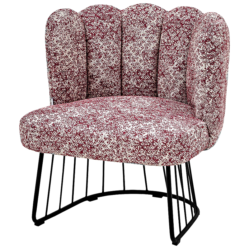 Кресло Noah Armchair cherry-white Бургундский красный Белый Черный Кресло Noah Armchair cherry-white Бургундский красный Белый Черный в Барнауле | Loft Concept