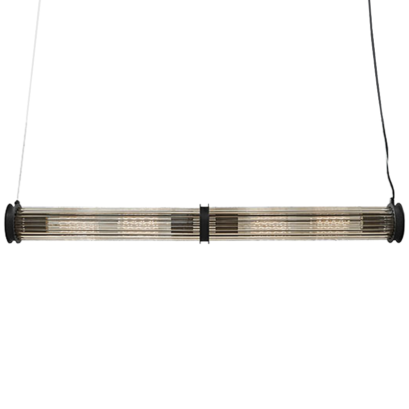 Подвесной светильник Glass TUBE Pendant Double Black Черный Прозрачный Подвесной светильник Glass TUBE Pendant Double Black Черный Прозрачный в Барнауле | Loft Concept