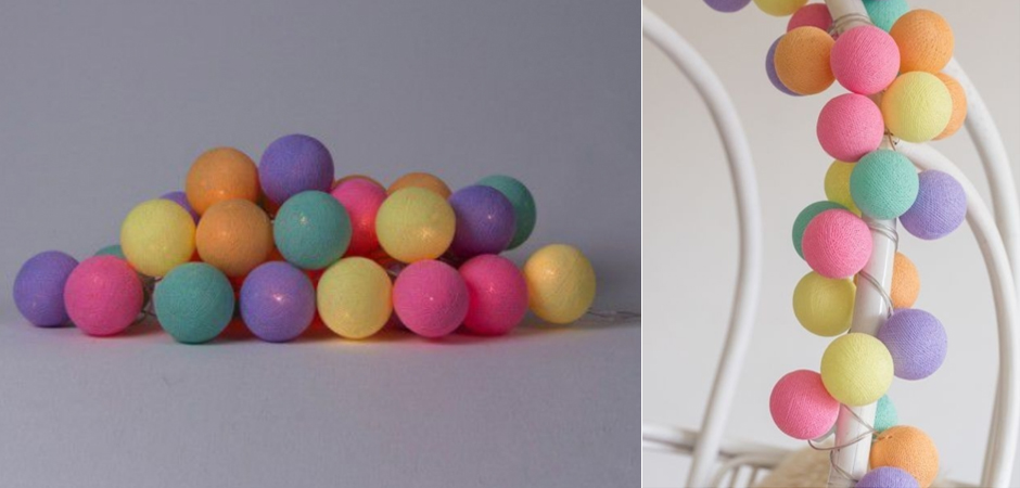 Гирлянда хлопковые фонарики Сotton Ball Ice Cream - Loft-Concept в Барнауле