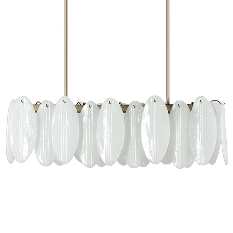 Люстра Angel Style Italian Murano Glass Rectangle Латунь Белый Люстра Angel Style Italian Murano Glass Rectangle Латунь Белый в Барнауле | Loft Concept