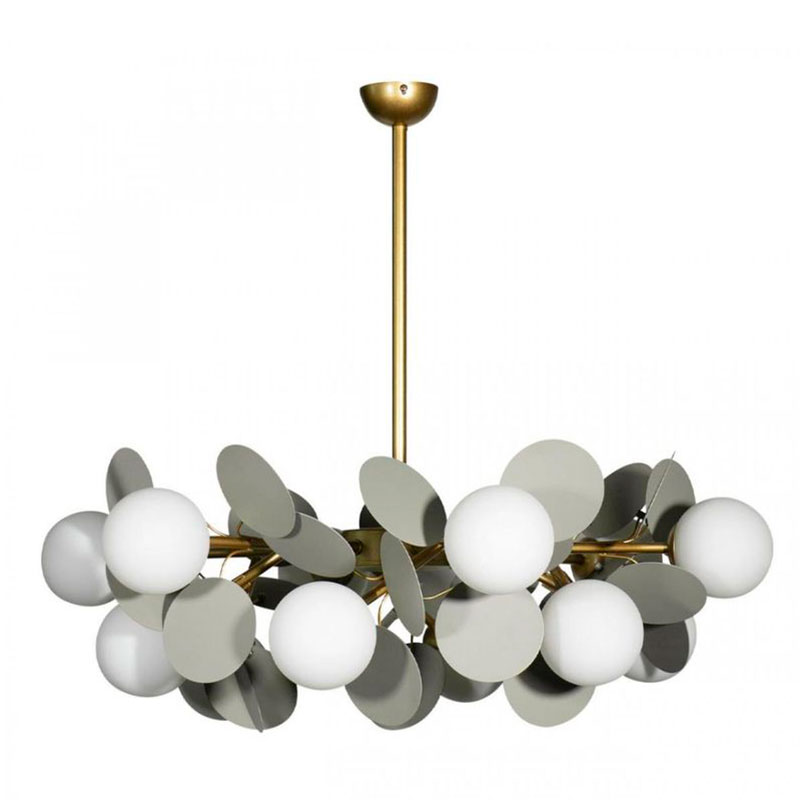 Люстра MATISSE Chandelier Gray 12 ламп Серый Золотой Белый Люстра MATISSE Chandelier Gray 12 ламп Серый Золотой Белый в Барнауле | Loft Concept