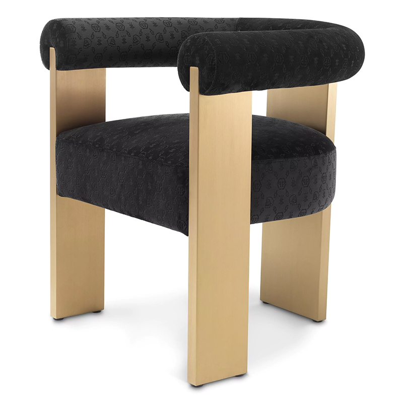Стул Philipp Plein Dining Chair Icon Черный Золотой Стул Philipp Plein Dining Chair Icon Черный Золотой в Барнауле | Loft Concept