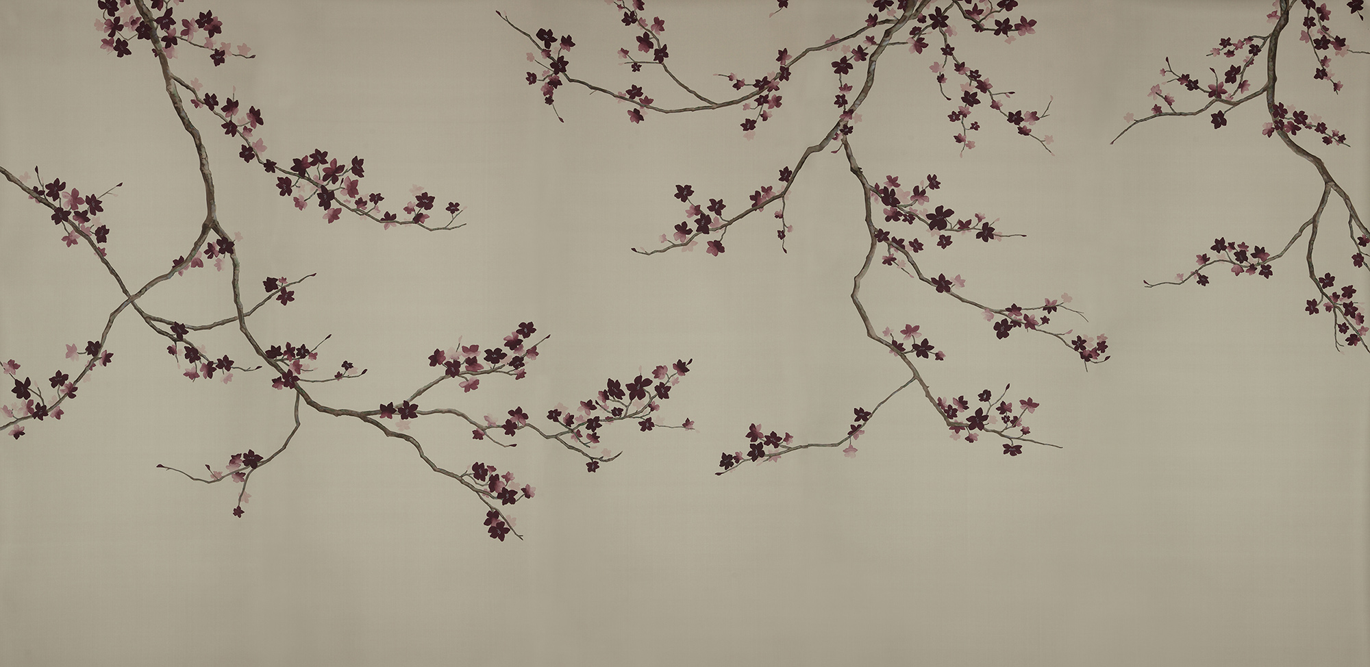 Обои ручная роспись Cherry Tree Special Colourway on Icefield dyed silk Обои ручная роспись Cherry Tree Special Colourway on Icefield dyed silk - постер Loft-Concept в Барнауле