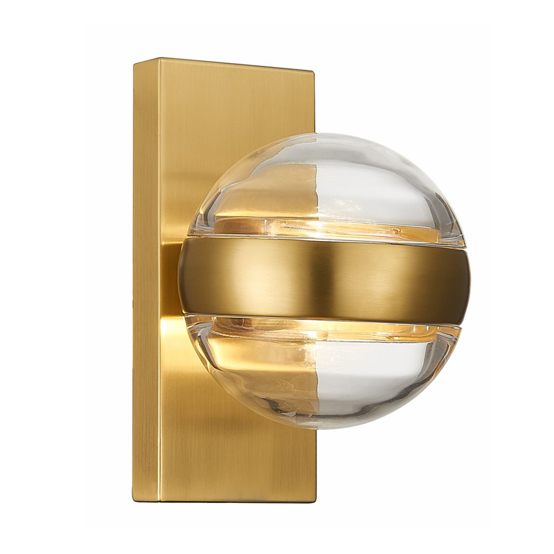 Бра Leandra Sconce Латунь Прозрачное Стекло Бра Leandra Sconce Латунь Прозрачное Стекло в Барнауле | Loft Concept