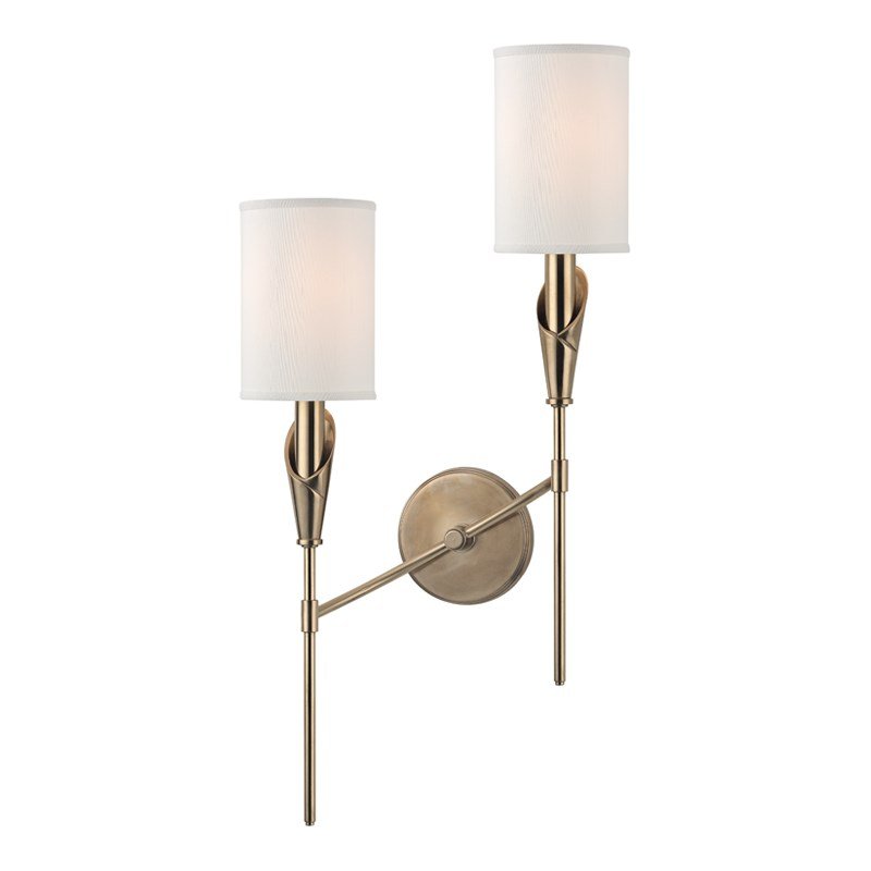 Настенный светильник Wall Sconce TATE 1312L-AGB Латунь Белый Настенный светильник Wall Sconce TATE 1312L-AGB Латунь Белый в Барнауле | Loft Concept