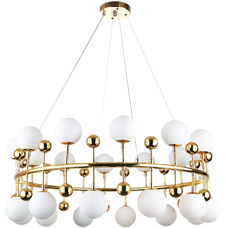 Люстра Milk Bubble Ring Chandelier Глянцевое золото Белый Люстра Milk Bubble Ring Chandelier Глянцевое золото Белый в Барнауле | Loft Concept