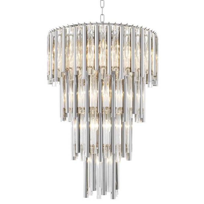 Люстра Eichholtz Chandelier Gigi L Прозрачное Стекло Никель в Барнауле | Loft Concept 