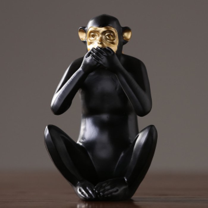 Статуэтка Monkey dont speak Золотой Черный Статуэтка Monkey dont speak Золотой Черный в Барнауле | Loft Concept
