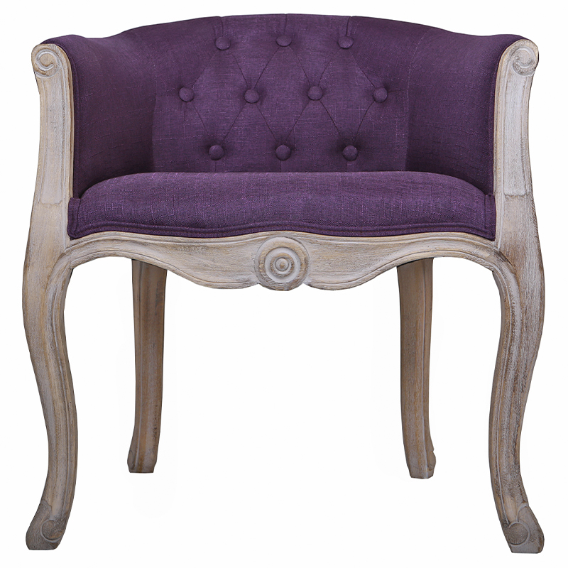 Кресло низкое в стиле прованс Louis French Armchair purple flax Фиолетовый Бежево-серый Кресло низкое в стиле прованс Louis French Armchair purple flax Фиолетовый Бежево-серый в Барнауле | Loft Concept