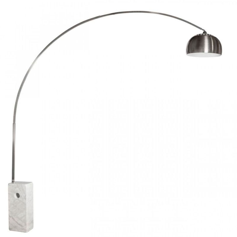 Торшер Flos Arco Белый Мрамор Хром Белый Мрамор Bianco Торшер Flos Arco Белый Мрамор Хром Белый Мрамор Bianco в Барнауле | Loft Concept