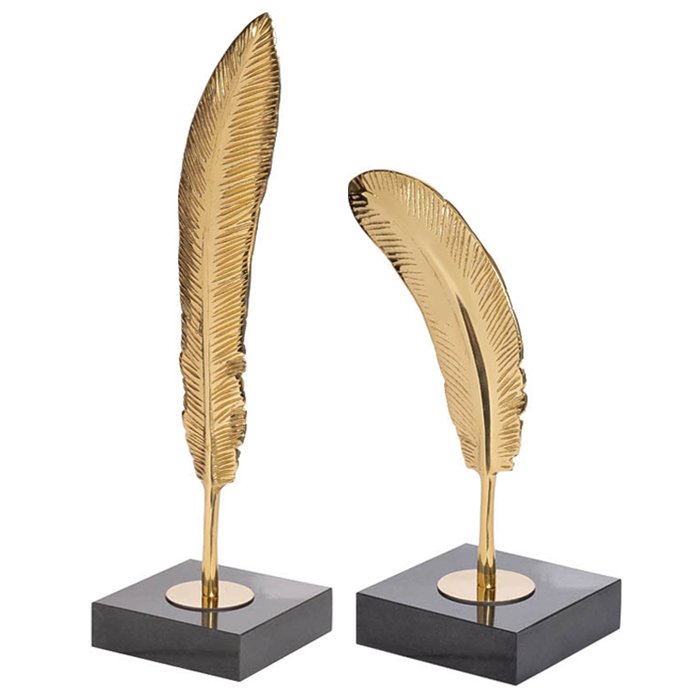 Статуэтка Feather Gold Золотой Черный в Барнауле | Loft Concept 
