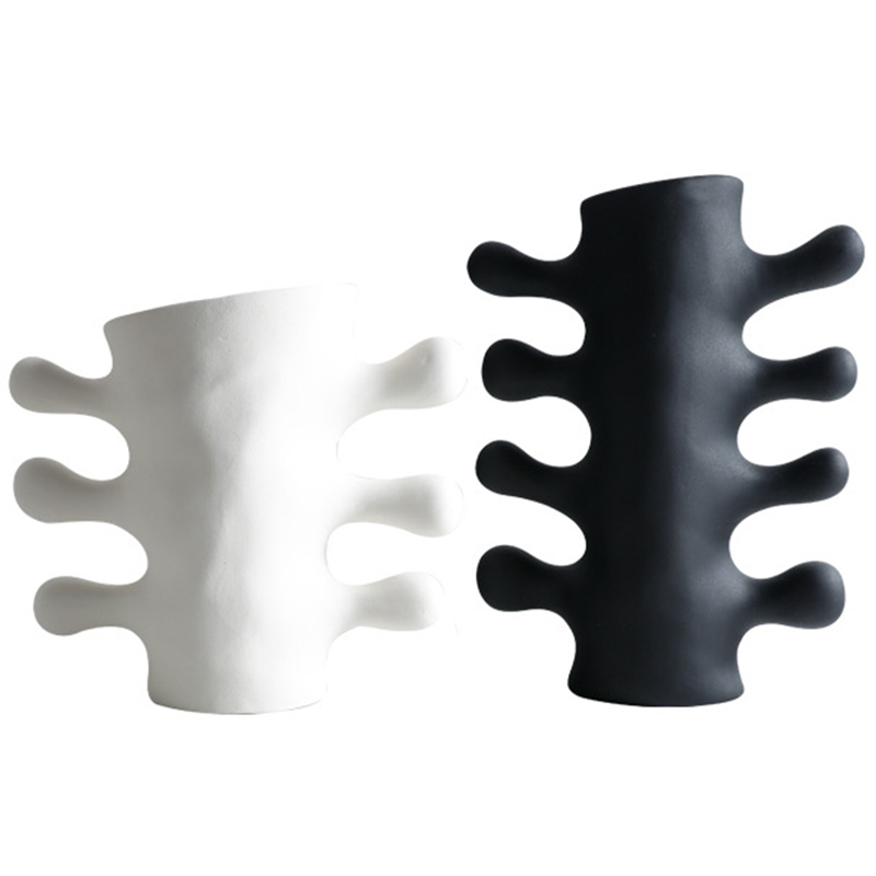 Ваза Molecule Collection Kubo Vase Белый Черный Ваза Molecule Collection Kubo Vase Белый Черный в Барнауле | Loft Concept