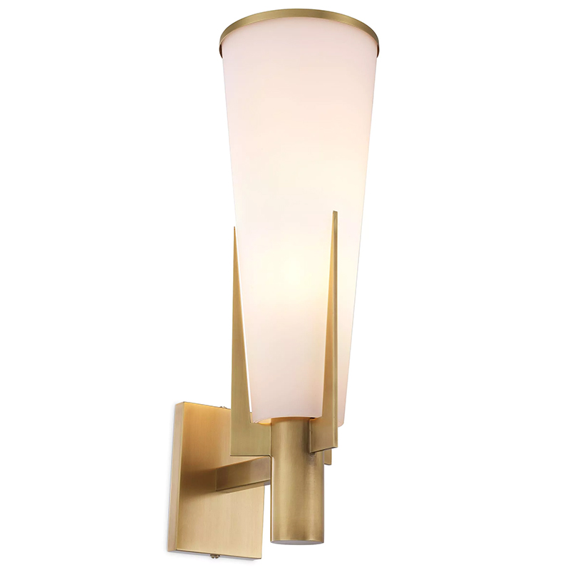 Бра Eichholtz Wall Lamp Dino Brass Латунь Белое матовое стекло Бра Eichholtz Wall Lamp Dino Brass Латунь Белое матовое стекло в Барнауле | Loft Concept