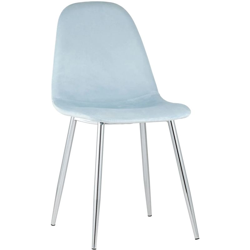 Стул Archie Chair Пастельно-Голубой Велюр Хромированные ножки Голубой пастельный Серебряный Стул Archie Chair Пастельно-Голубой Велюр Хромированные ножки Голубой пастельный Серебряный в Барнауле | Loft Concept