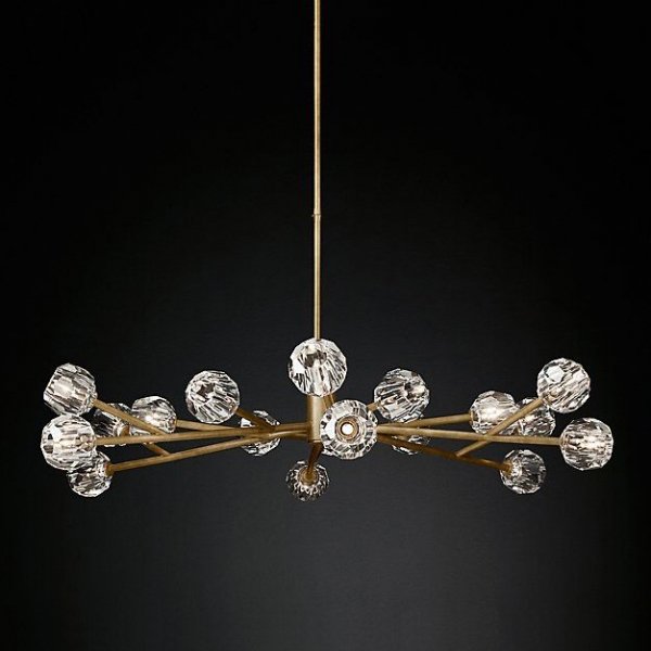 Люстра RH Boule De Cristal Round Chandelier 48 Латунь Черный Люстра RH Boule De Cristal Round Chandelier 48 Латунь Черный в Барнауле | Loft Concept