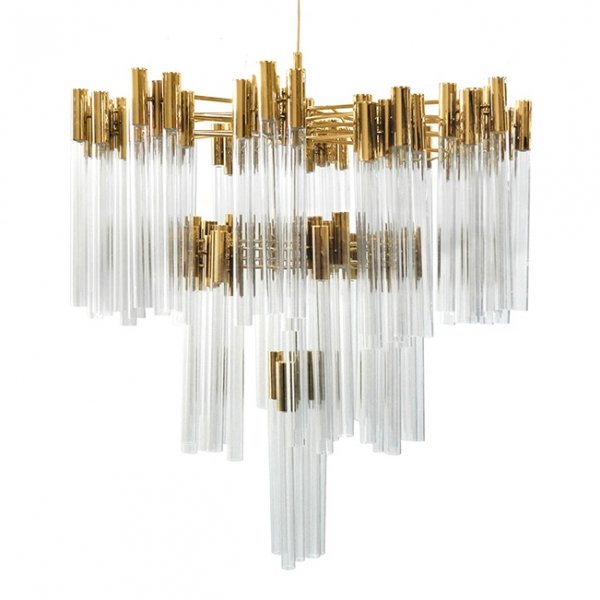 Люстра Contemporary chandelier crystal brass Глянцевое золото Прозрачное Стекло Люстра Contemporary chandelier crystal brass Глянцевое золото Прозрачное Стекло в Барнауле | Loft Concept