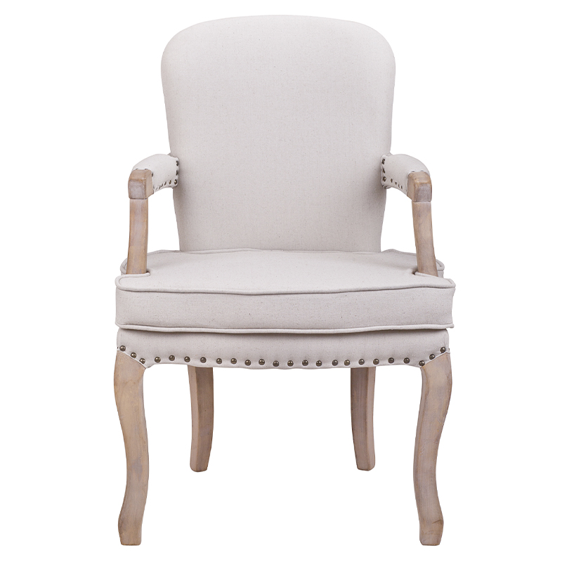 Кресло Aubrey Classical Armchair beige flax Бежевый Коричневый Кресло Aubrey Classical Armchair beige flax Бежевый Коричневый в Барнауле | Loft Concept