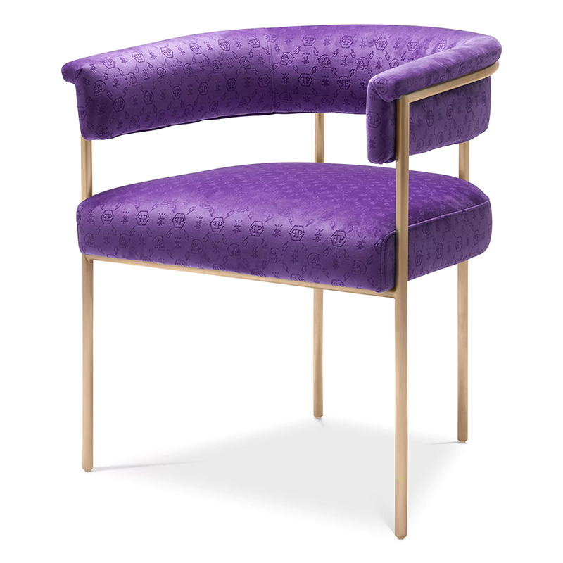 Стул Philipp Plein Dining Chair Monogram Фиолетовый Фиолетовый Золотой Стул Philipp Plein Dining Chair Monogram Фиолетовый Фиолетовый Золотой в Барнауле | Loft Concept