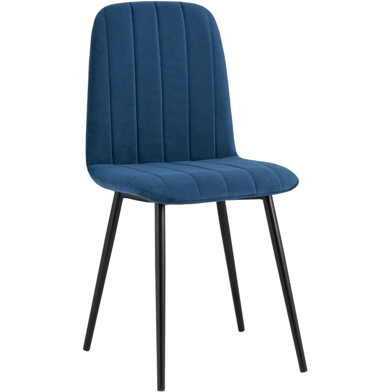 Стул Easy Chair Велюр Синий цвет Синий Черный Стул Easy Chair Велюр Синий цвет Синий Черный в Барнауле | Loft Concept