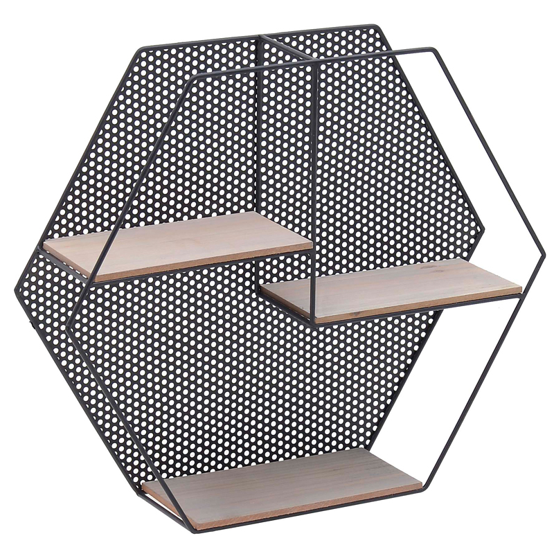 Полка Perforation Loft Shelf Бежево-серый Черный Полка Perforation Loft Shelf Бежево-серый Черный в Барнауле | Loft Concept