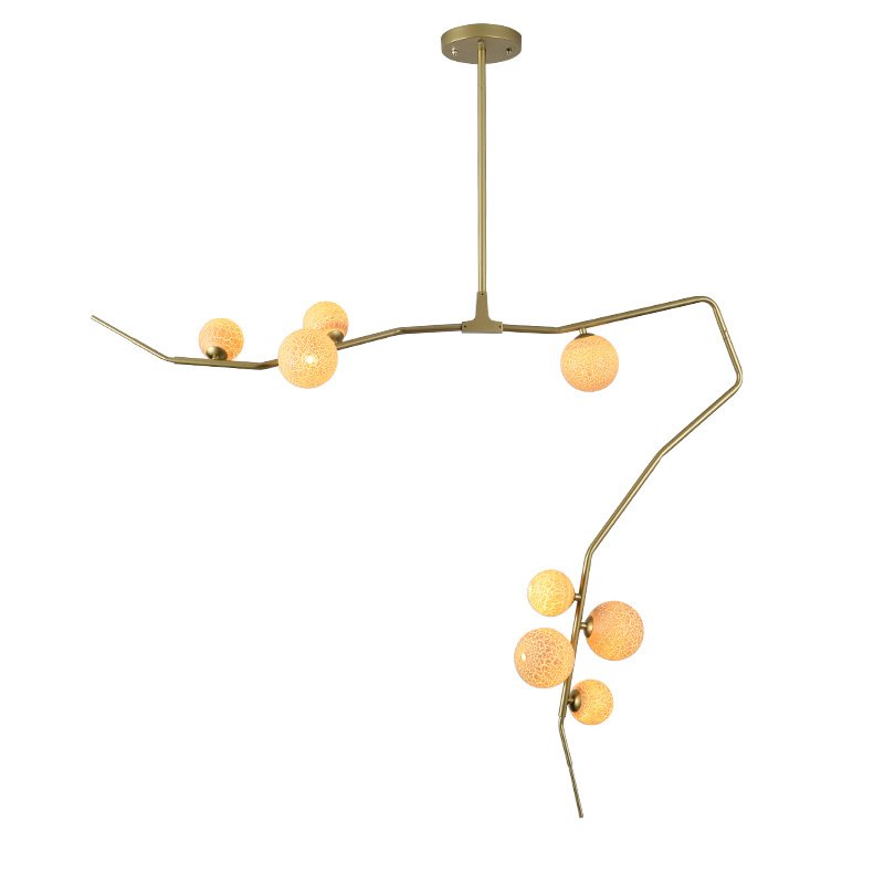 Люстра 8-GLOBE CHERRYBOMB CHANDELIER Бежевый Латунь Люстра 8-GLOBE CHERRYBOMB CHANDELIER Бежевый Латунь в Барнауле | Loft Concept