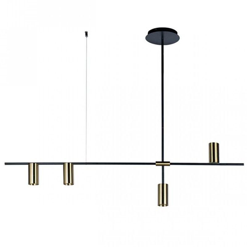 Подвесной светильник TRIBES LINEAR PENDANT 4 плафона Глянцевое золото Черный Подвесной светильник TRIBES LINEAR PENDANT 4 плафона Глянцевое золото Черный в Барнауле | Loft Concept