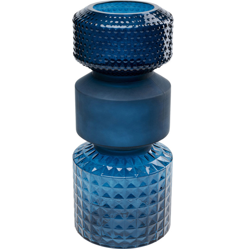 Ваза Geometric Blue Glass Vase 42 Синий Ваза Geometric Blue Glass Vase 42 Синий в Барнауле | Loft Concept