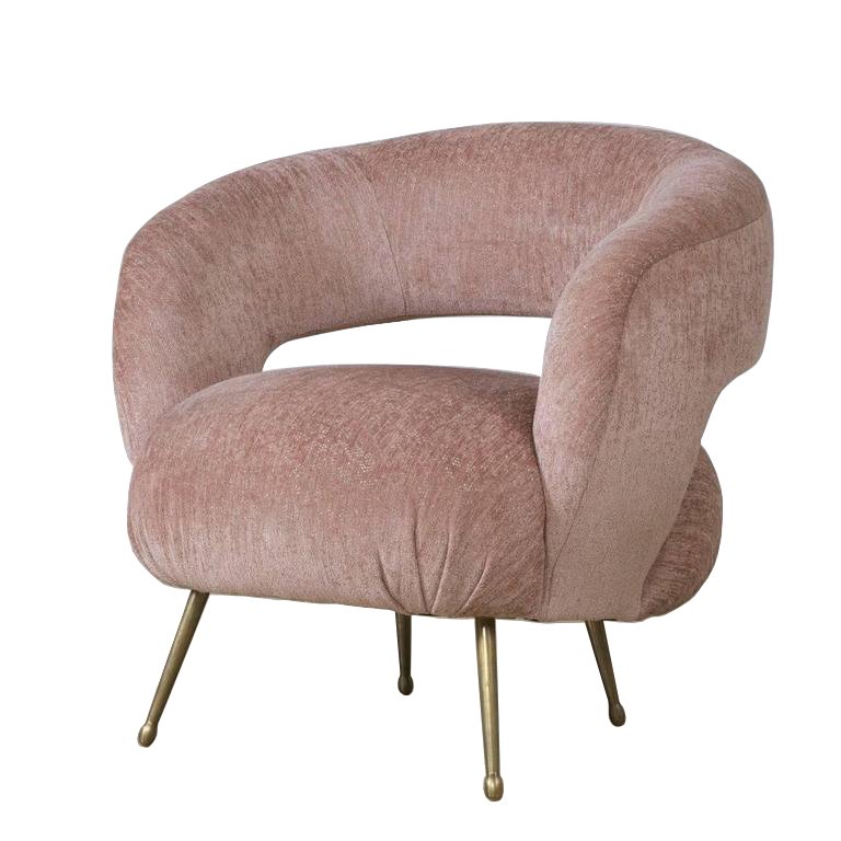 Кресло LAUREL LOUNGE CHAIR Латунь Розовый пастельный Кресло LAUREL LOUNGE CHAIR Латунь Розовый пастельный в Барнауле | Loft Concept