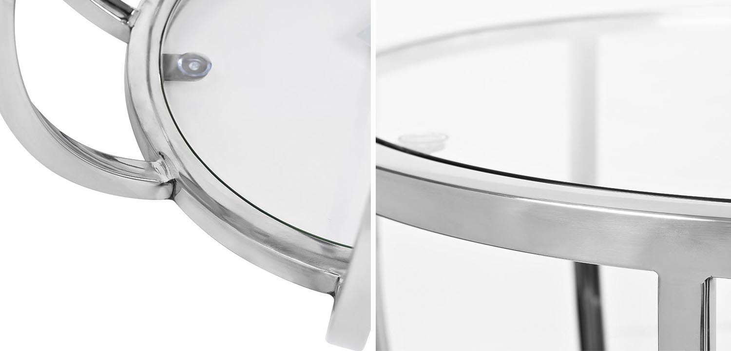 Приставной стол Fedric Side Table silver - фото