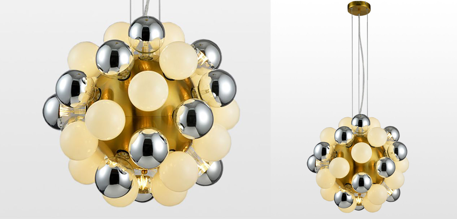 Люстра Korneli Chandelier white and smoky - фото