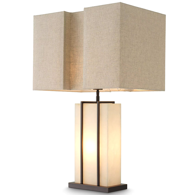 Настольная лампа Eichholtz Table Lamp Graham Темная бронза Бежево-серый Кремовый в Барнауле | Loft Concept 
