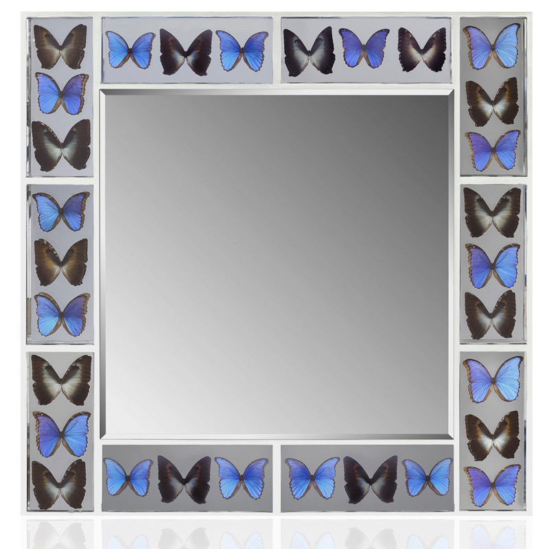 Зеркало BUTTERFLY SQ MIR Синий Серый Зеркало BUTTERFLY SQ MIR Синий Серый в Барнауле | Loft Concept