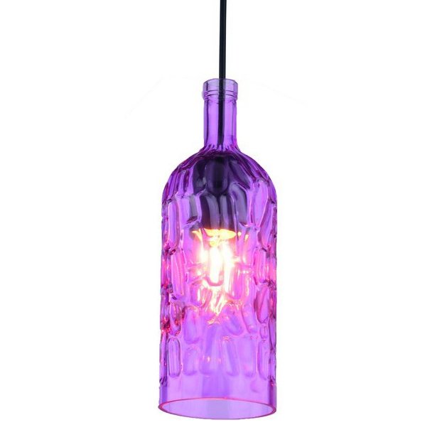 Подвесной светильник Geometry Glass Purpur Bottle Pendant Сиреневый в Барнауле | Loft Concept 