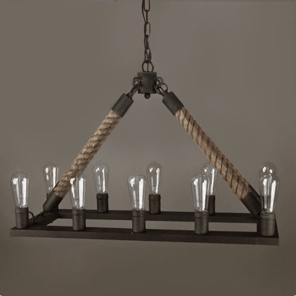 Люстра Square Mini 10 Loft Rope Light Коричневый Люстра Square Mini 10 Loft Rope Light Коричневый в Барнауле | Loft Concept