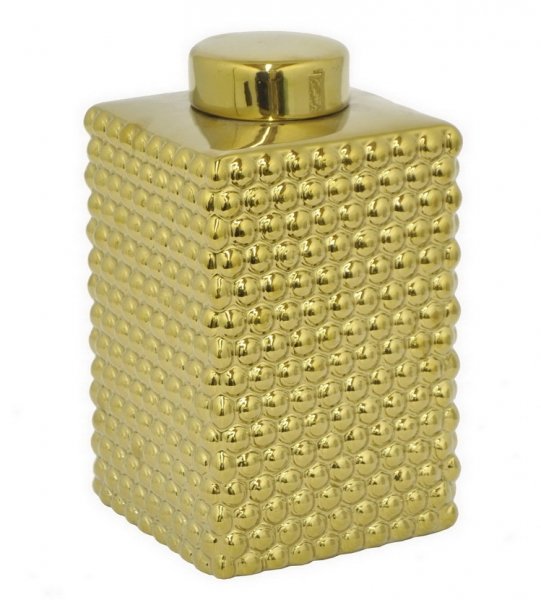 Сосуд с крышкой Chaplet Gold Big Золотой Сосуд с крышкой Chaplet Gold Big Золотой в Барнауле | Loft Concept