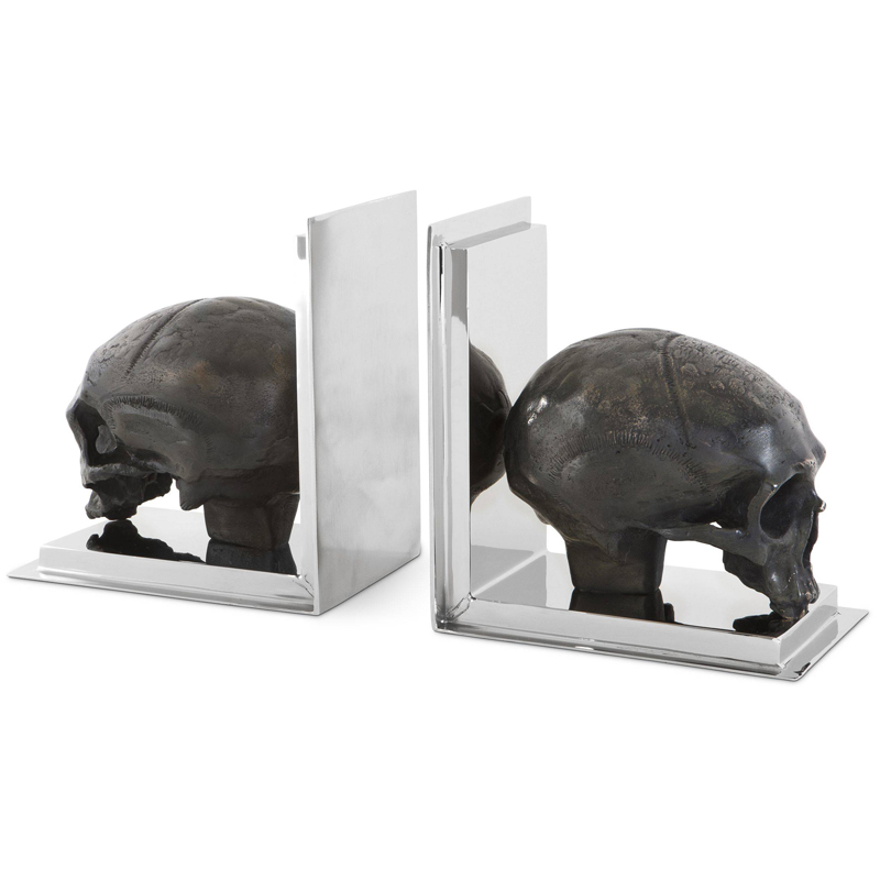 Держатель для книг Eichholtz Bookend Skull set of 2 Никель Винтажная латунь Держатель для книг Eichholtz Bookend Skull set of 2 Никель Винтажная латунь в Барнауле | Loft Concept