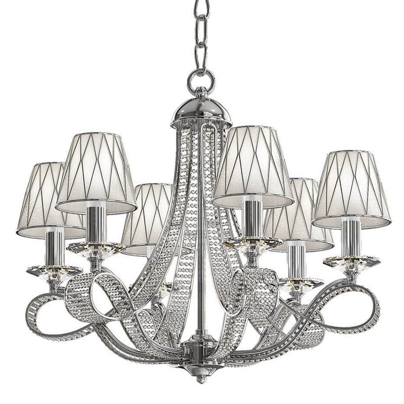 Люстра Franseza Chandelier chrome 67 Хром Белый Люстра Franseza Chandelier chrome 67 Хром Белый в Барнауле | Loft Concept