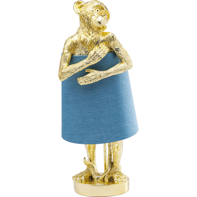Настольная лампа Golden Monkey Hugging Lampshade Золотой Светло-синий Настольная лампа Golden Monkey Hugging Lampshade Золотой Светло-синий в Барнауле | Loft Concept