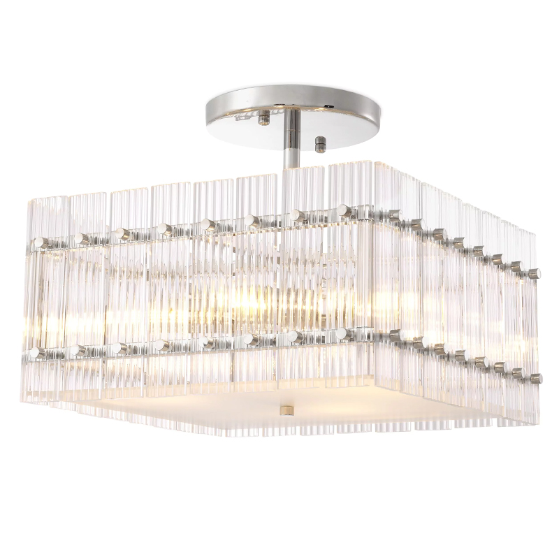 Потолочный светильник Eichholtz Ceiling Lamp Ruby Square Nickel Прозрачное Стекло Никель Потолочный светильник Eichholtz Ceiling Lamp Ruby Square Nickel Прозрачное Стекло Никель в Барнауле | Loft Concept