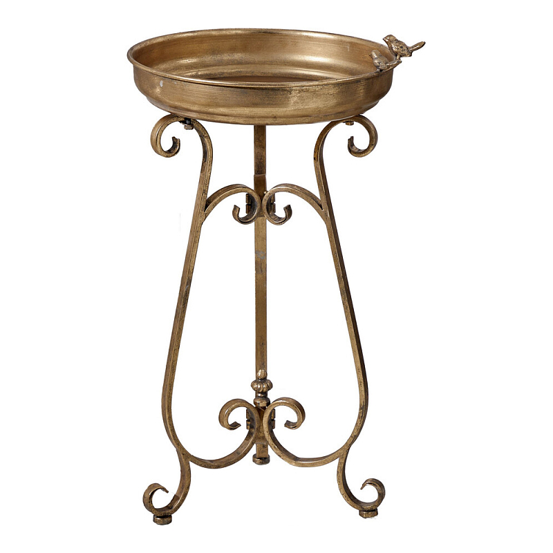 Столик приставной на фигурном подножии Magnificent Century Золотой в Барнауле | Loft Concept 