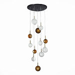 Люстра светодиодная с сферическими стеклянными плафонами Splatter варинант исполнения - 6 | Loft Concept в Барнауле