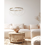 Люстра подвесная круглая золотого цвета с белыми изогнутыми световыми линиями Luke Lampco Tracer Lamp варинант исполнения - 13 | Loft Concept в Барнауле