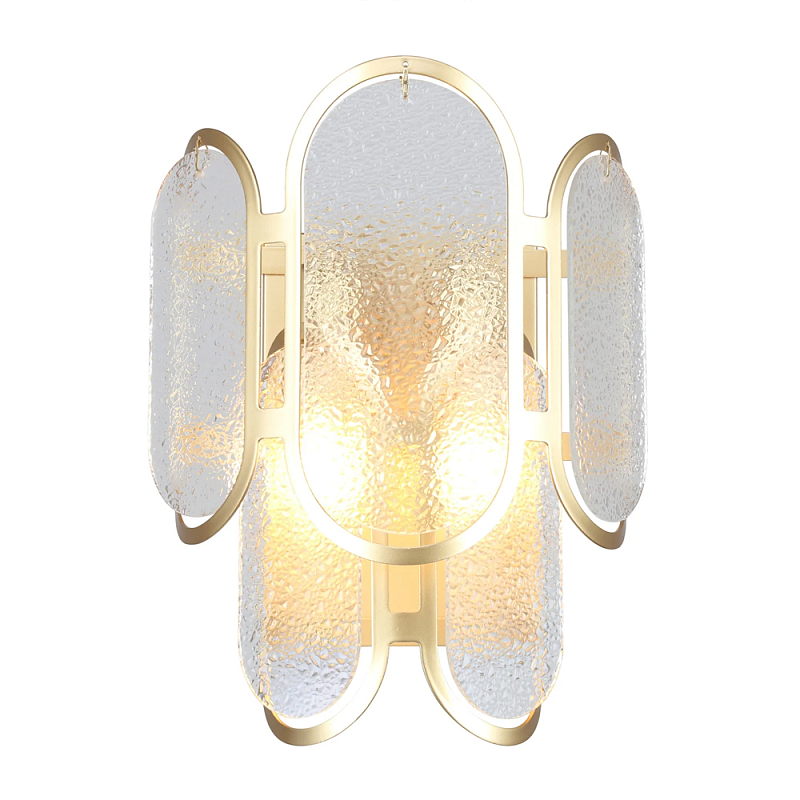 Бра из овальных элементов из непрозрачного стекла Conformation Латунь в Барнауле | Loft Concept 