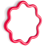 Настенное зеркало с волнистой рамой Mune Mirror Red варинант исполнения - 2 | Loft Concept в Барнауле